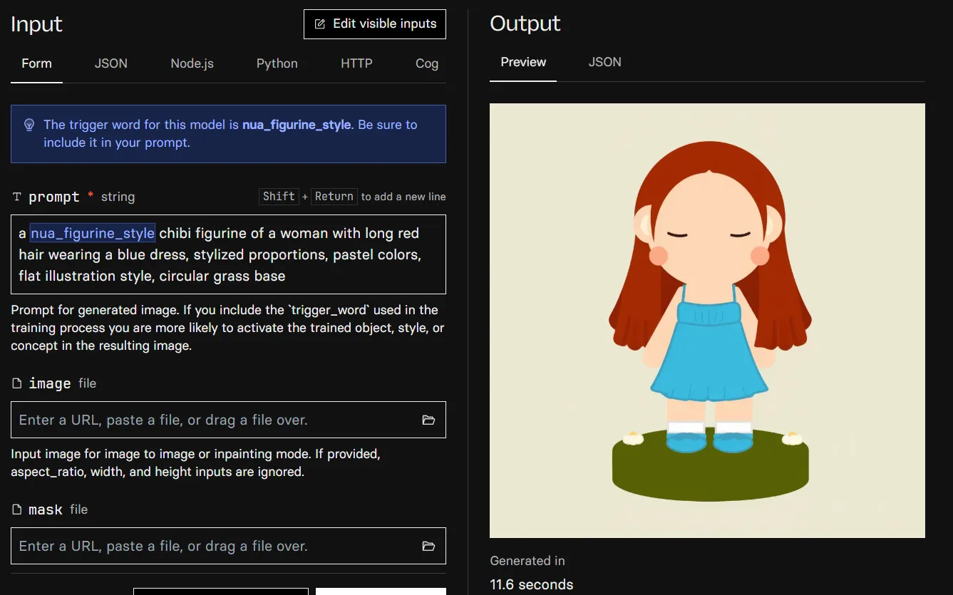 LoRA output - generated figurine from text prompt